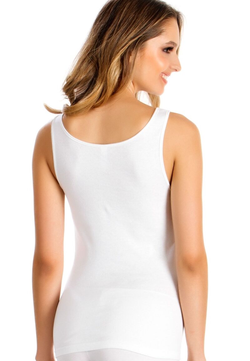 Φανελάκι γυναικείο αμάνικο satin ρέλι White Minerva 2 Τεμ.