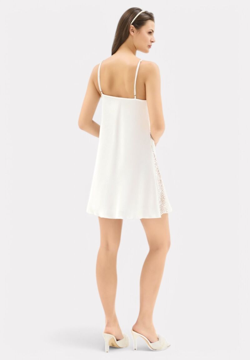 Σετ Ρόμπα - Νυχτικό σατέν Moongirl Pure White