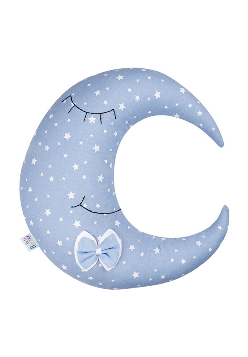 Χειροποίητο διακοσμητικό μαξιλαράκι φεγγάρι με αστεράκια Bebe 