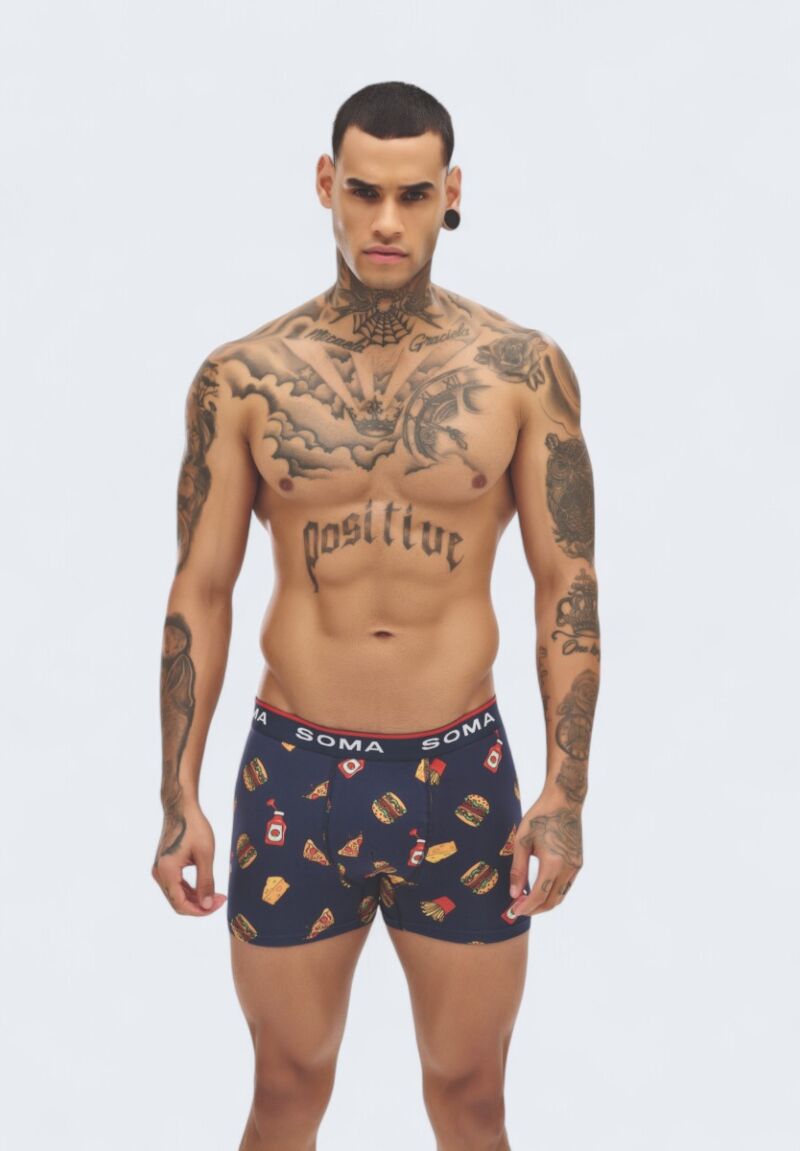 Boxer ανδρικό Burger & Pizza Soma Blue