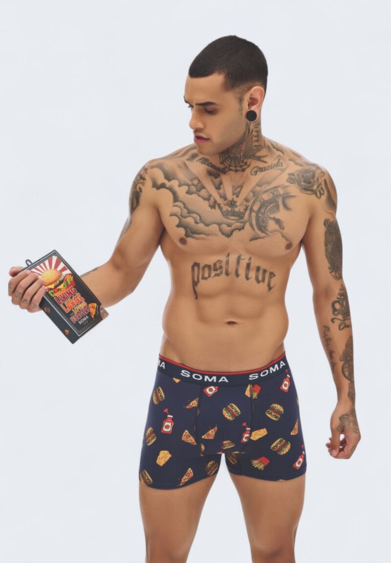 Boxer ανδρικό Burger & Pizza Soma Blue