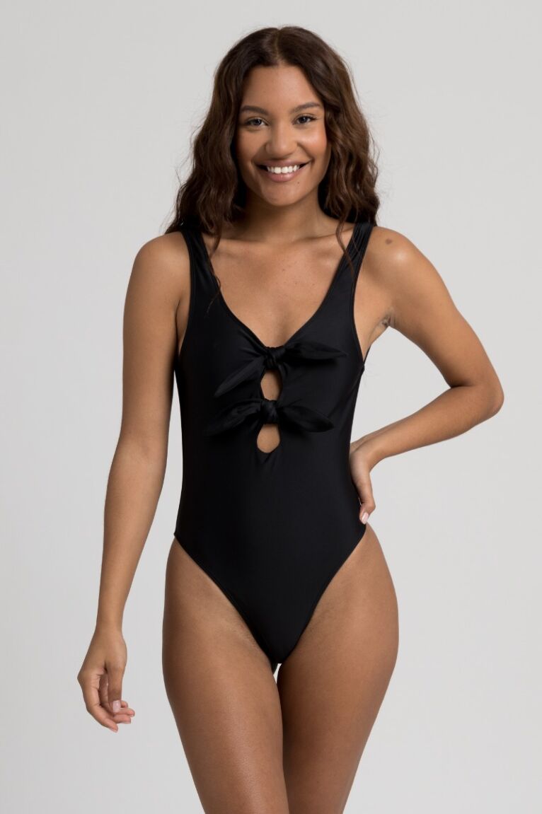 Μαγιό γυναικείο Ολόσωμο με Φιόγκους Black