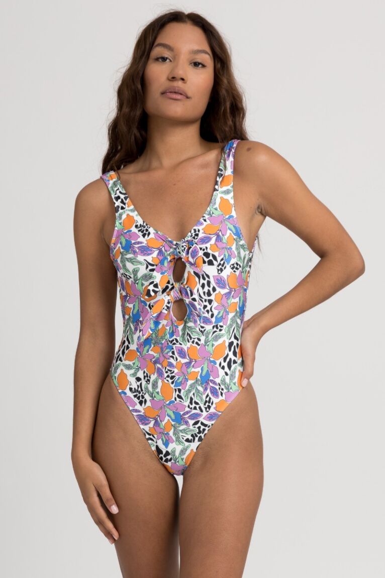 Μαγιό γυναικείο Ολόσωμο με Φιόγκους Floral Animal Print