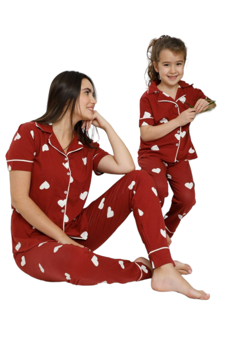 Πιτζάμα παιδική με μακρύ παντελόνι Sexen Cute Hearts