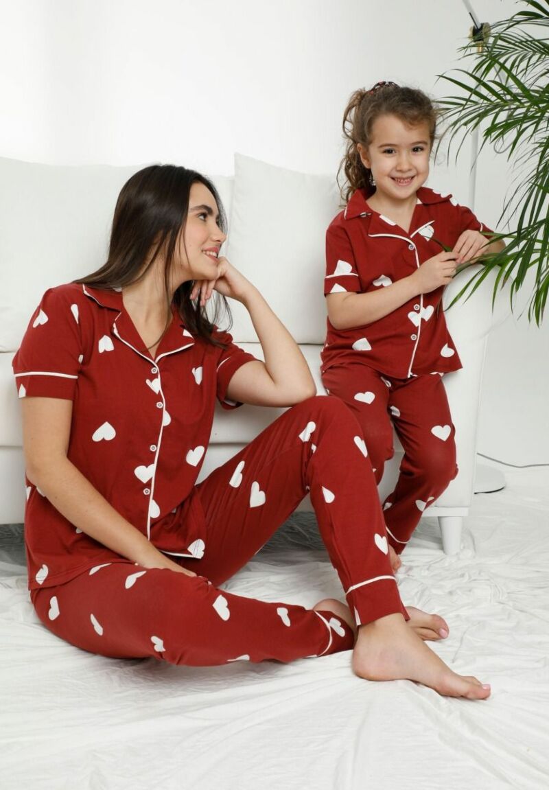 Πιτζάμα παιδική με μακρύ παντελόνι Sexen Cute Hearts