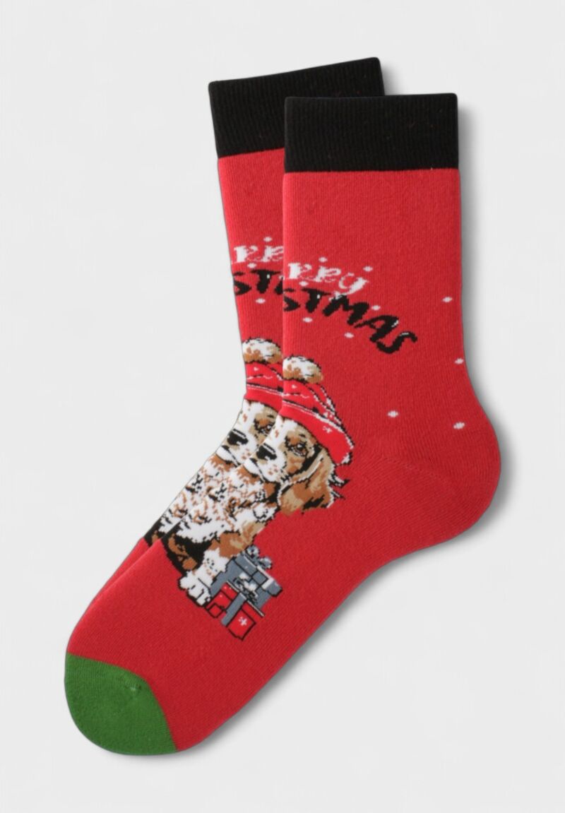 Χριστουγεννιάτικες Κάλτσες SOMA Socks “Merry Dog Christmas” – Πετσετέ, Βαμβακερές