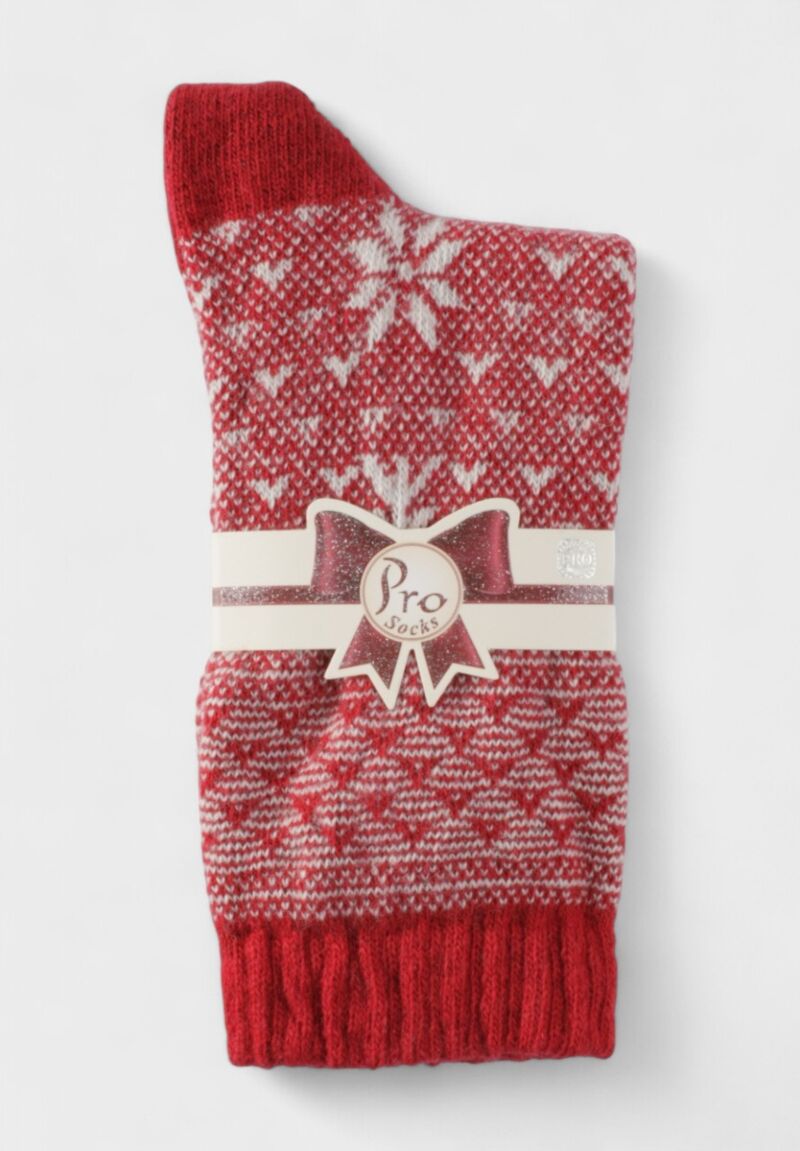 Pro Socks “Red Frost” Wool Blend – Γυναικεία Μάλλινη Κάλτσα