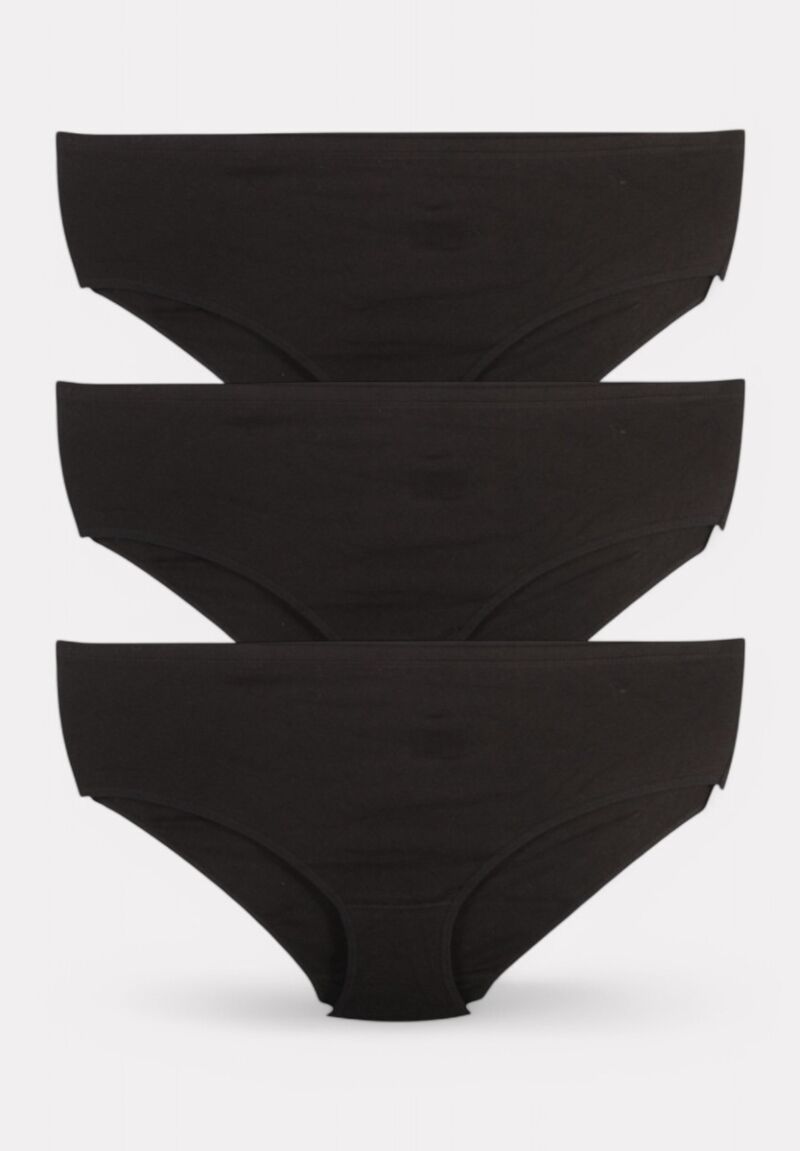 Maxi μαύρο εσώρουχο γυναικείο βαμβακερό Berrak σε οικονομική συσκευασία 3 τεμαχίων 