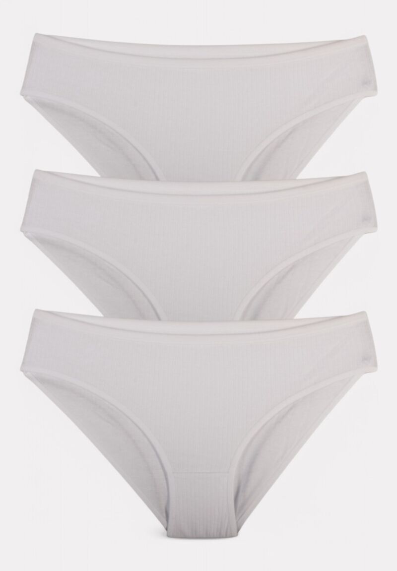 Σλιπ λευκό Rib σχέδιο από την εταιρεία Berrak - Πακέτο 3 Τεμαχίων