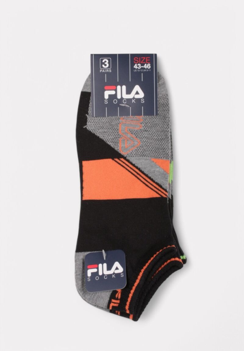 Fila Invisible Socks Socks Fashion Black 3 τεμάχια