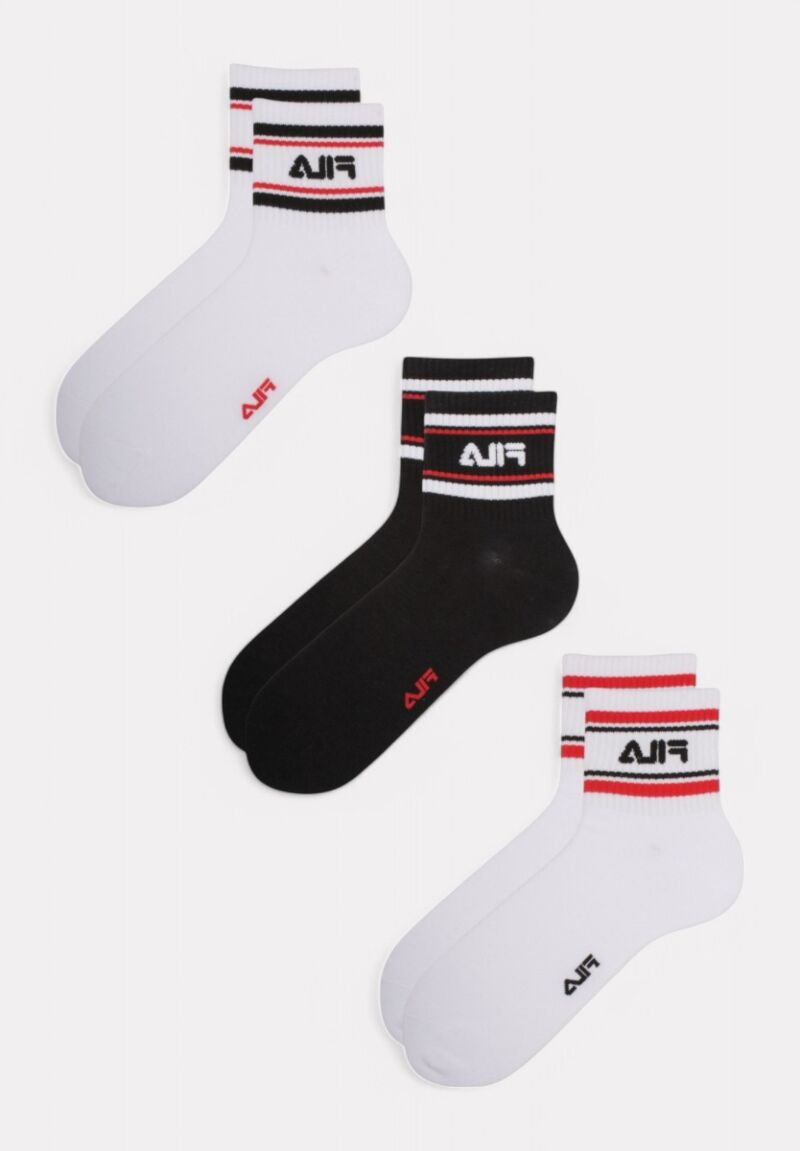 Fila Lifestyle Quarter Socks White/Black 3 τεμάχια