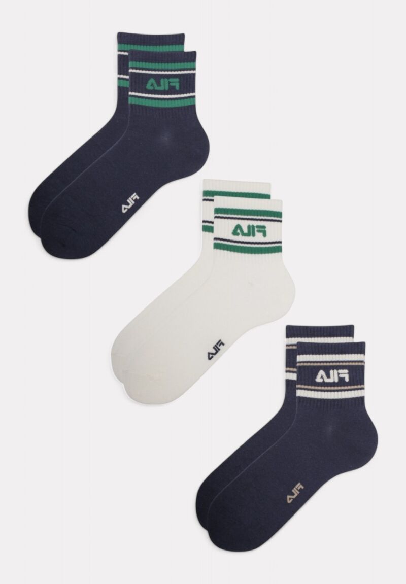  Fila Lifestyle Quarter Socks Navy/Sand 3 τεμάχια