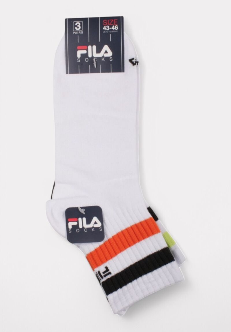  Fila Lifestyle Quarter Socks Fashion White 3 τεμάχια