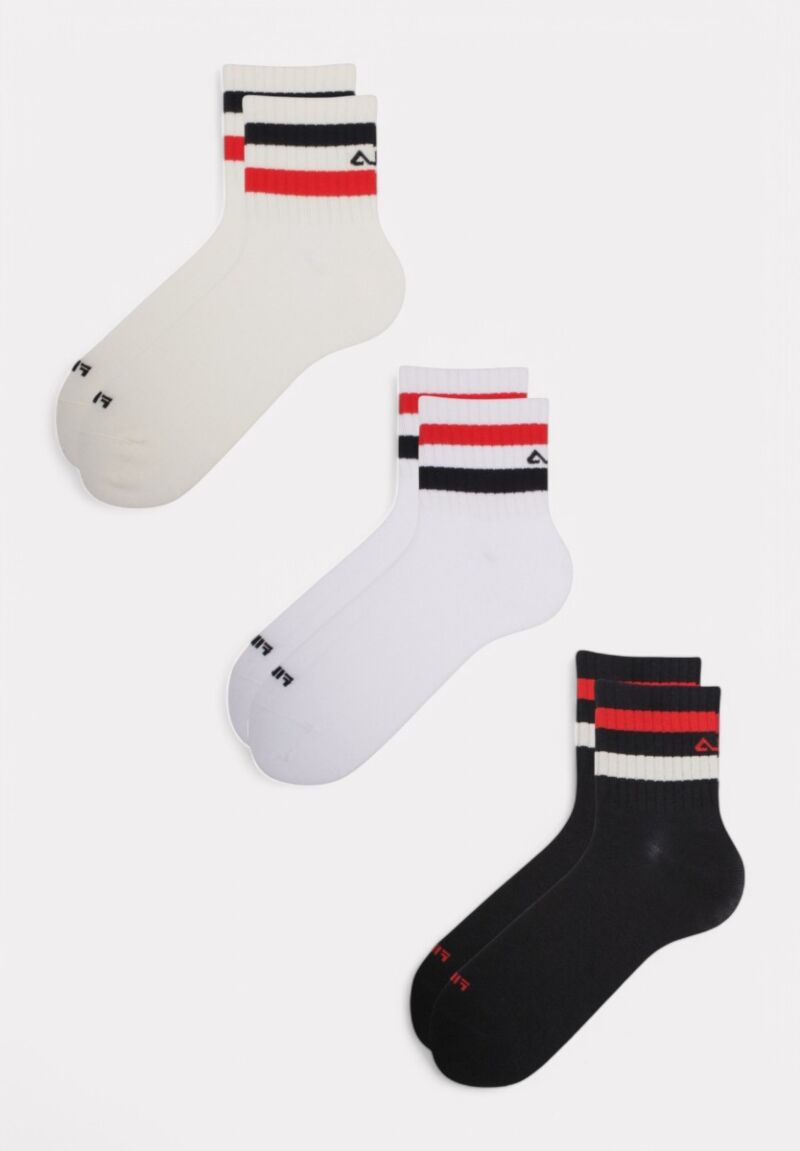  Fila Lifestyle Quarter Socks White/Sand/Navy 3 τεμάχια
