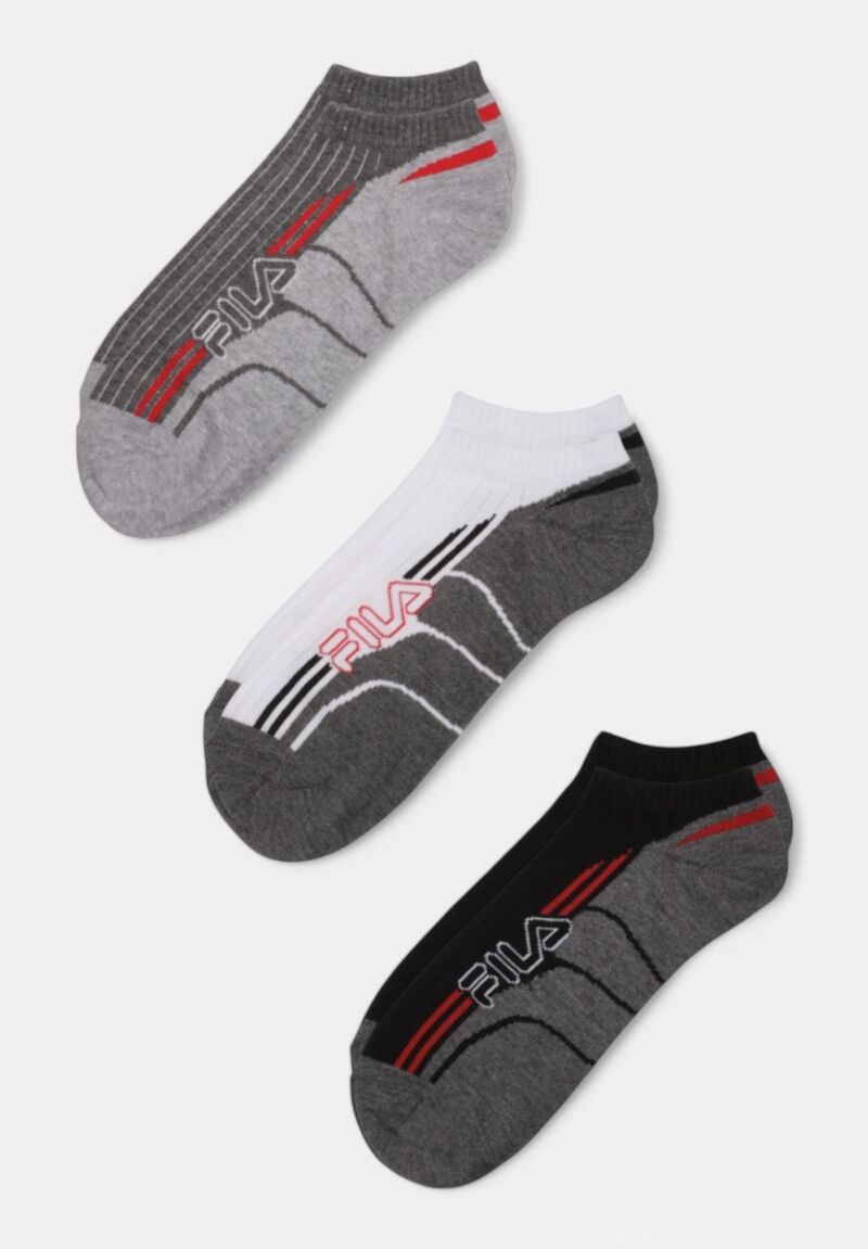  Fila Invisible Socks White/Gray/Black