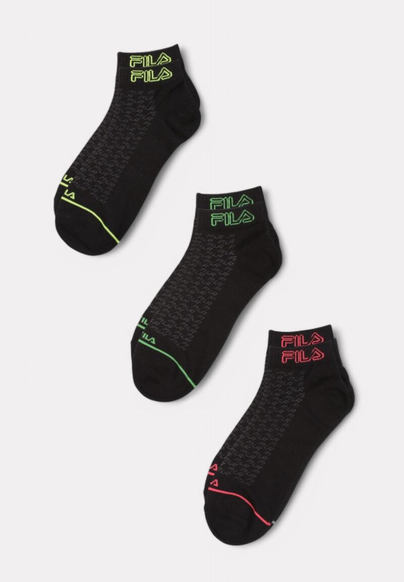  Fila Lifestyle Quarter Socks Fashion Black  3 τεμάχια