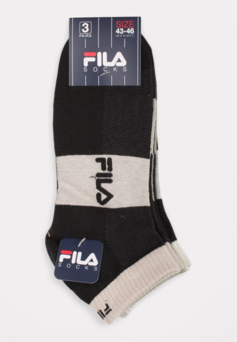  Fila Lifestyle Quarter Socks Sand Black 3 τεμάχια