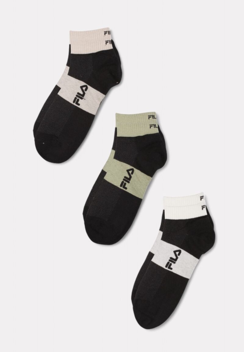  Fila Lifestyle Quarter Socks Sand Black 3 τεμάχια
