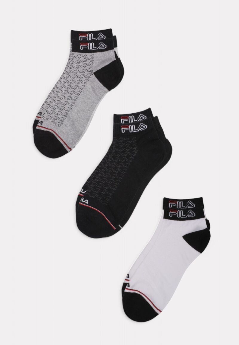  Fila Lifestyle Quarter Socks White/Grey/Navy 3 τεμάχια