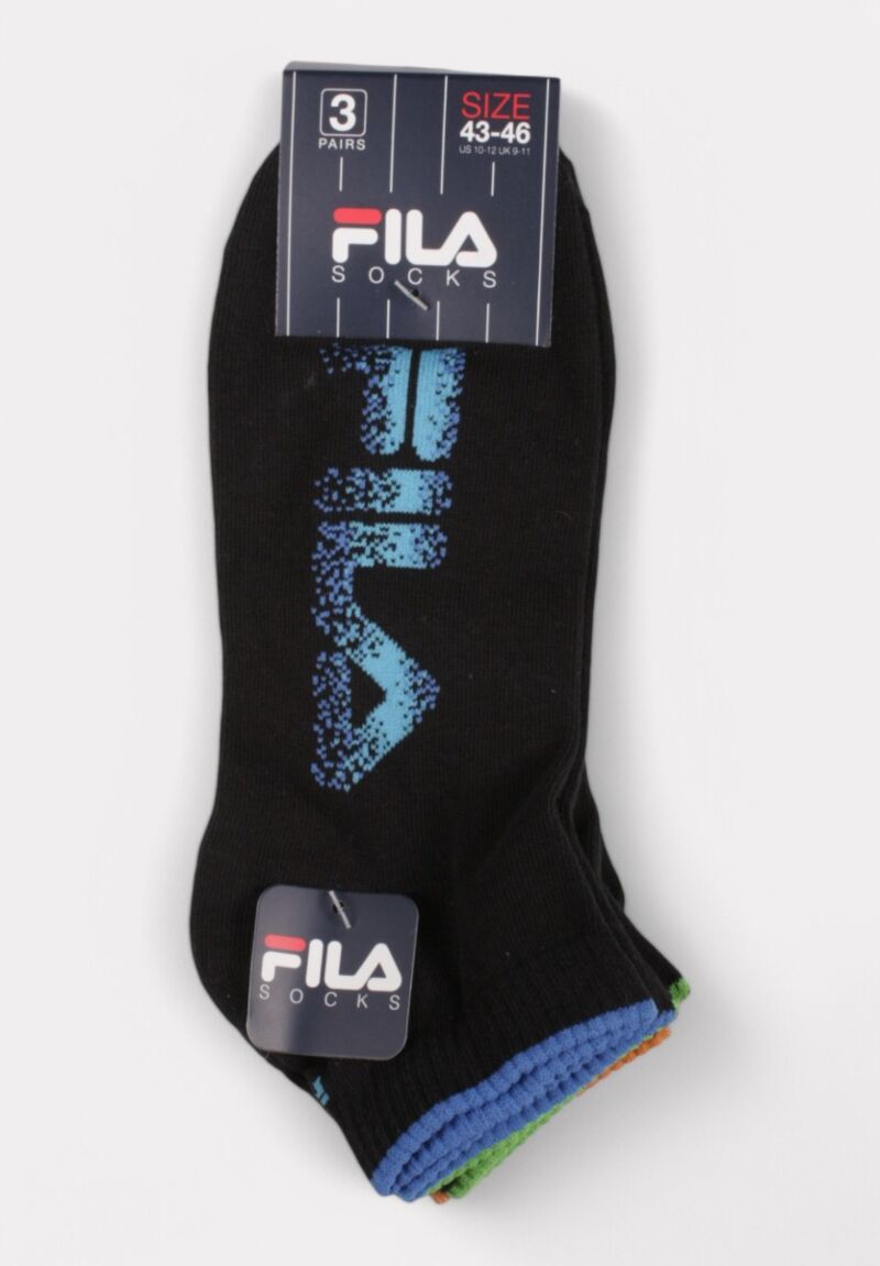  Fila Lifestyle Quarter Socks Fashion Black 3 τεμάχια