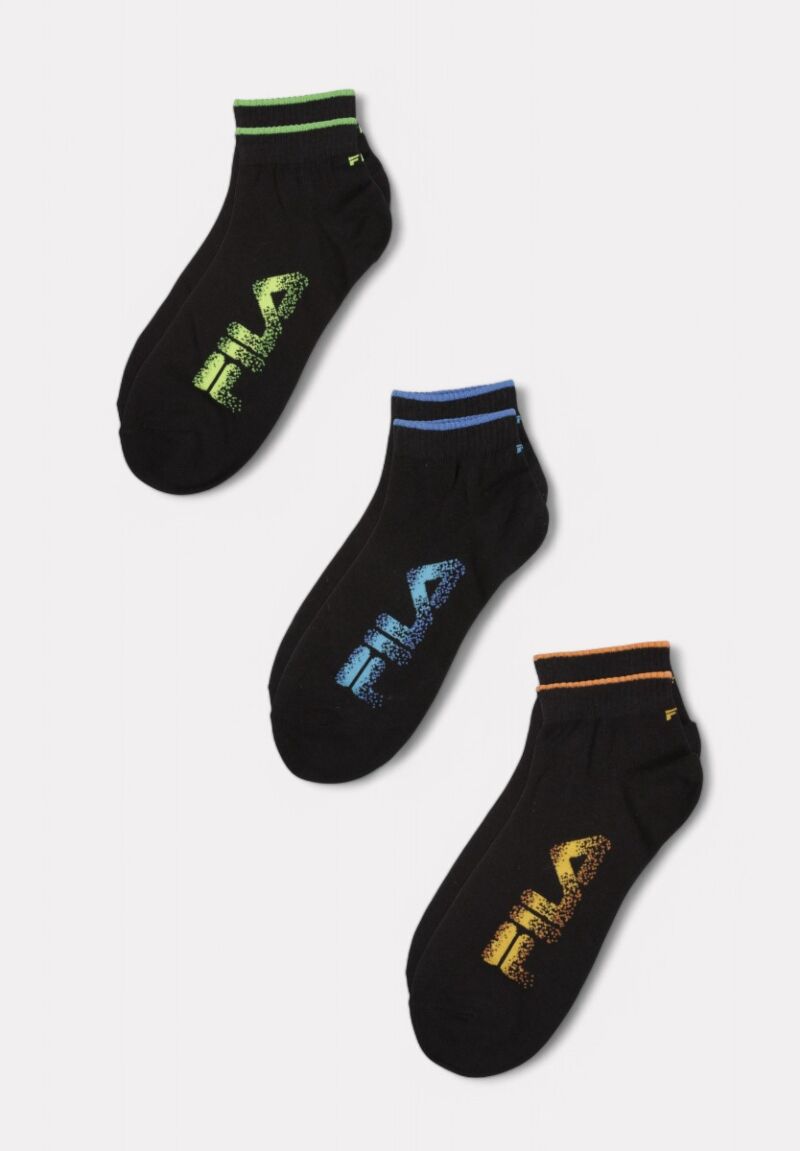  Fila Lifestyle Quarter Socks Fashion Black 3 τεμάχια
