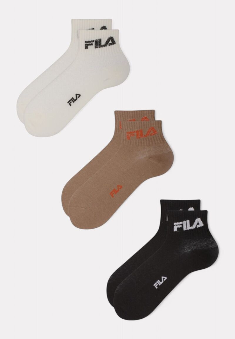 Fila Quarter Socks F6789 Sand Black - 3 τεμάχια