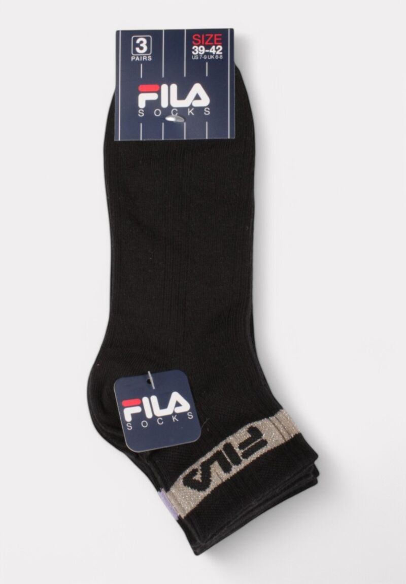 Fila Quarter Socks F6798 Black - 3 τεμάχια