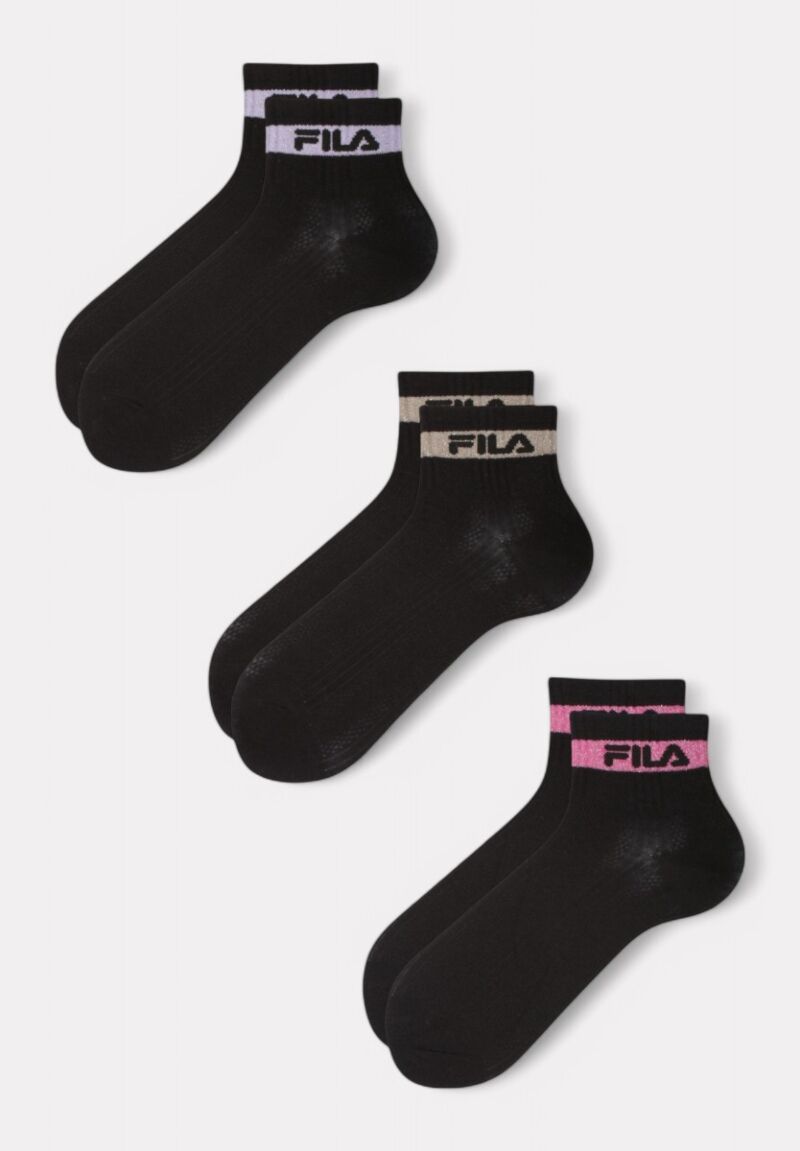 Fila Quarter Socks F6798 Black - 3 τεμάχια