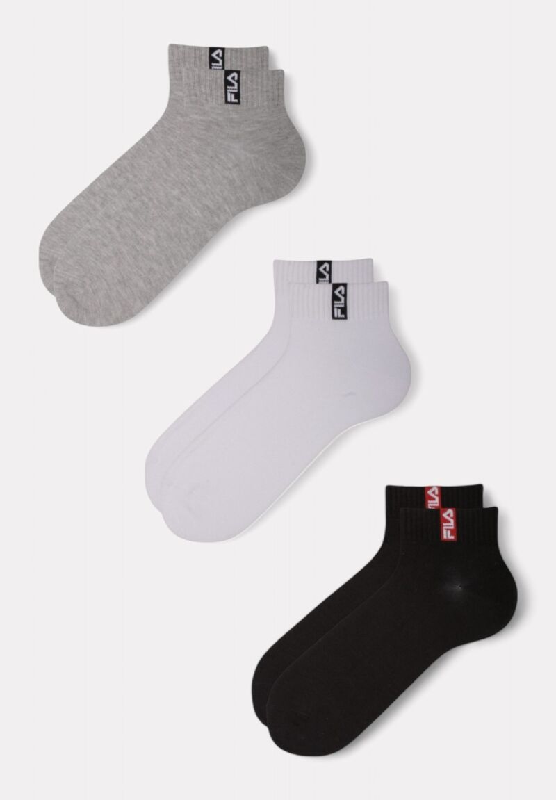 Fila Κάλτσες F5509 – 3-pack Βαμβακερές από Bamboo Viscose (Γκρι, Λευκές, Μαύρες)