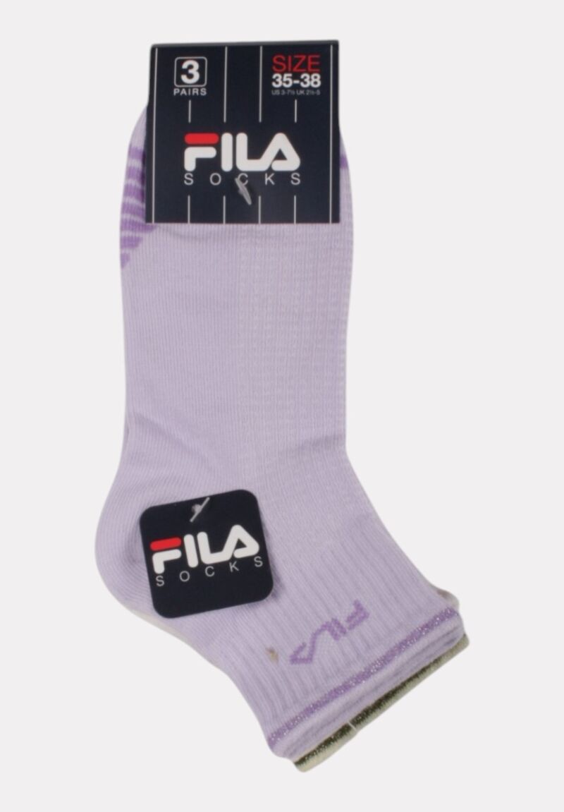 Παιδικές Κάλτσες FILA - Σετ 3 Ζευγάρια Λιλά/ Εκρού/ Λαχανί