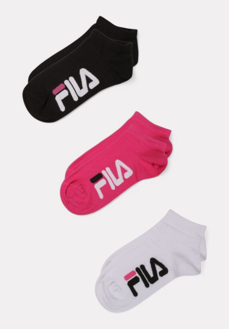 Fila Παιδικές Κάλτσες Σετ 3 Ζευγάρια Μαύρο/Φούξια/Λευκό