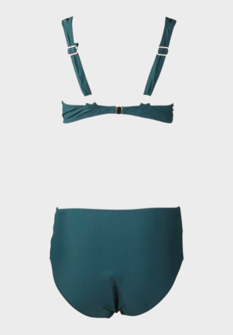 Πράσινο γυναικείο σετ μαγιό με τοπ τύπου bralette και ψηλόμεσο σλιπ