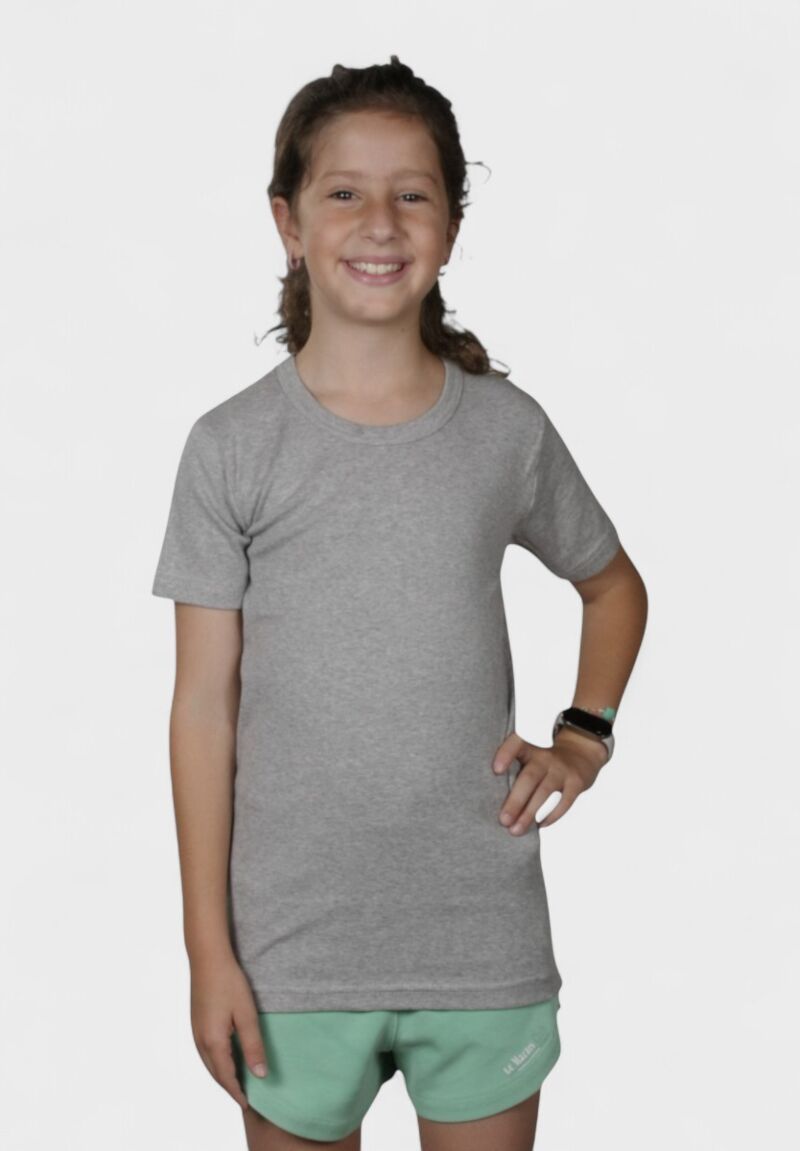 Παιδικό Φανελάκι Κοντομάνικο Γκρι Nina Club | 100% Bαμβάκι