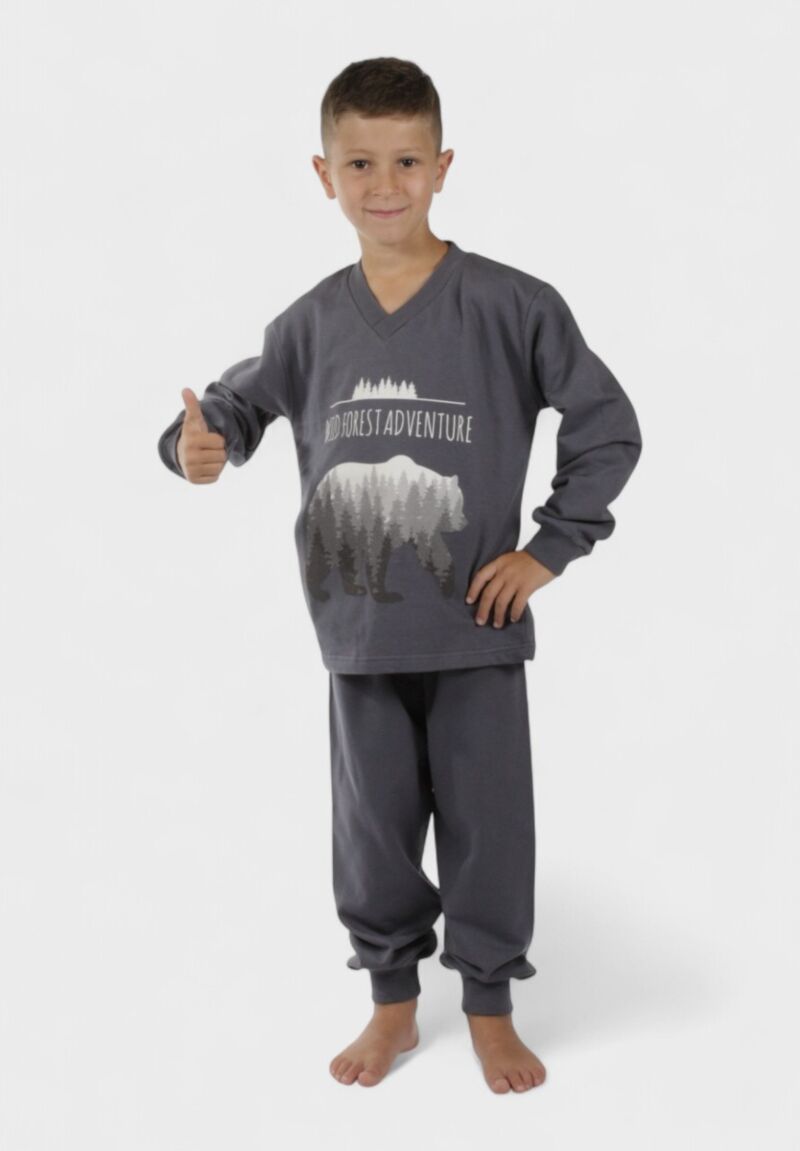 Πιτζάμα για Αγόρι Φούτερ Wild Forest Ανθρακί– Χριστίνα
