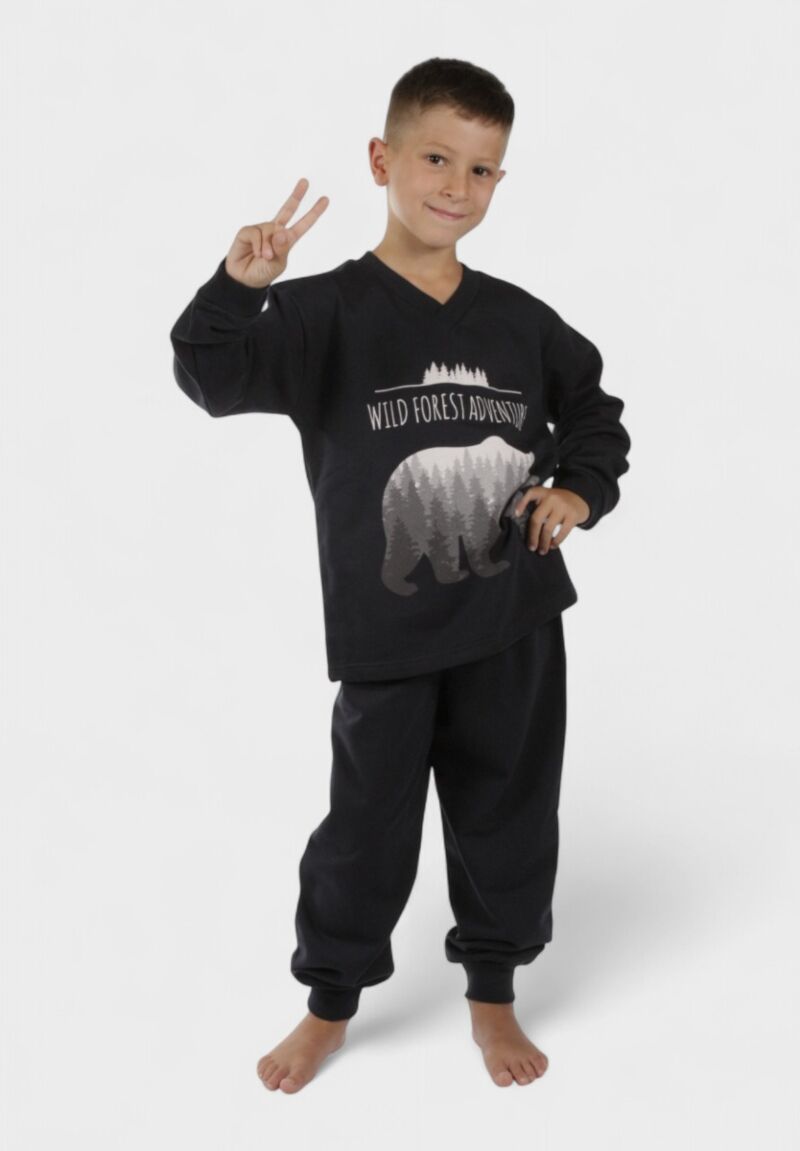 Παιδική Πιτζάμα Αγόρι Wild Forest Μπλε – Χριστίνα | 100% Βαμβάκι