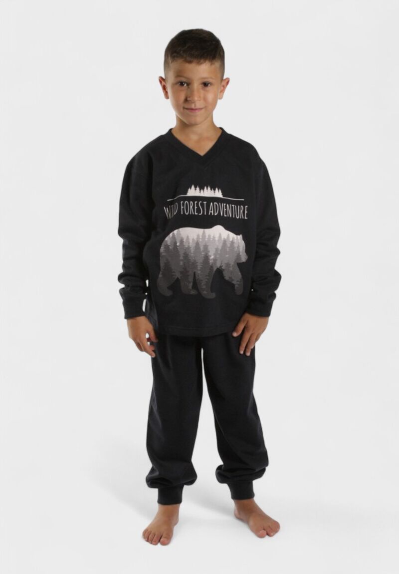 Παιδική Πιτζάμα Αγόρι Wild Forest Μπλε – Χριστίνα | 100% Βαμβάκι