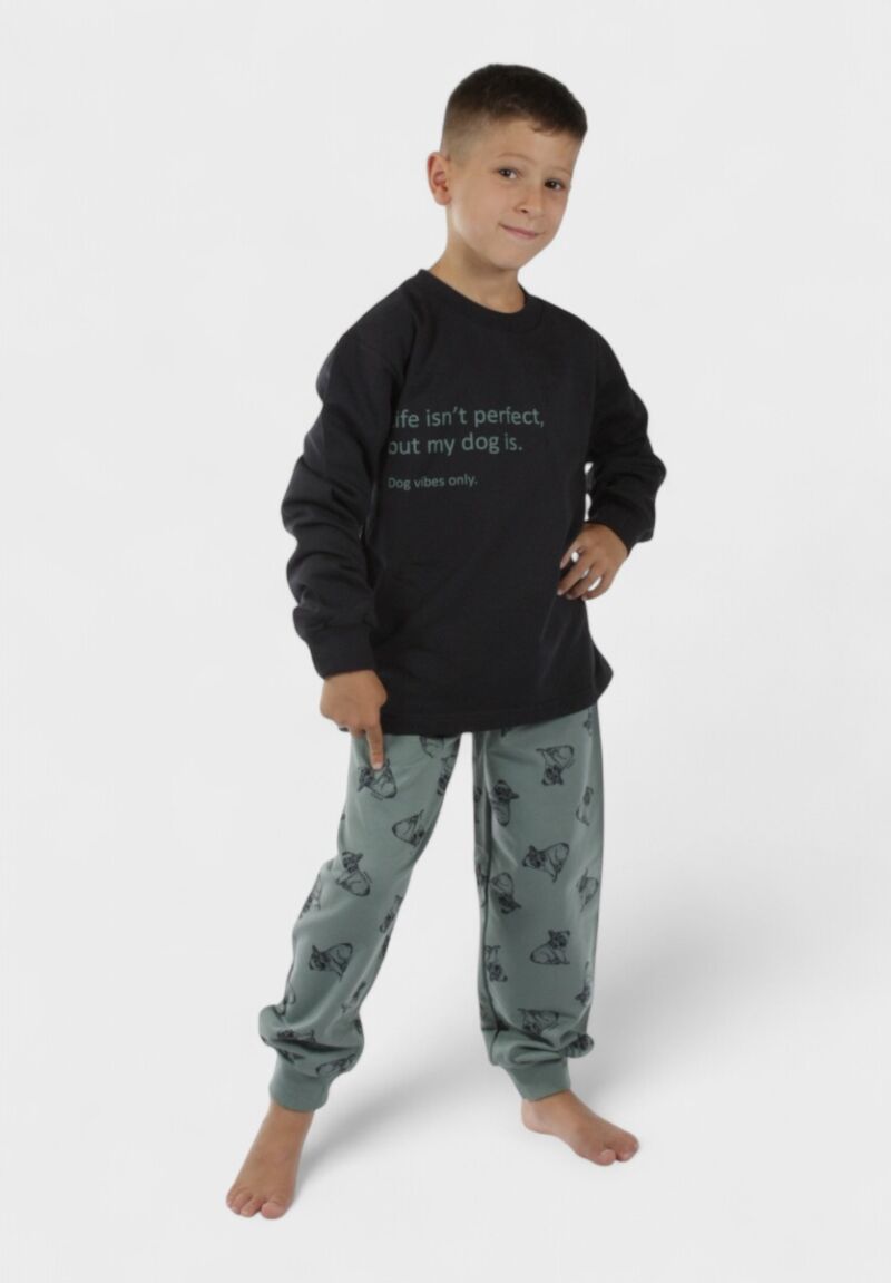 Πιτζάμα για Αγόρι Φούτερ Dog Vibes – Χριστίνα 100% Βαμβάκι