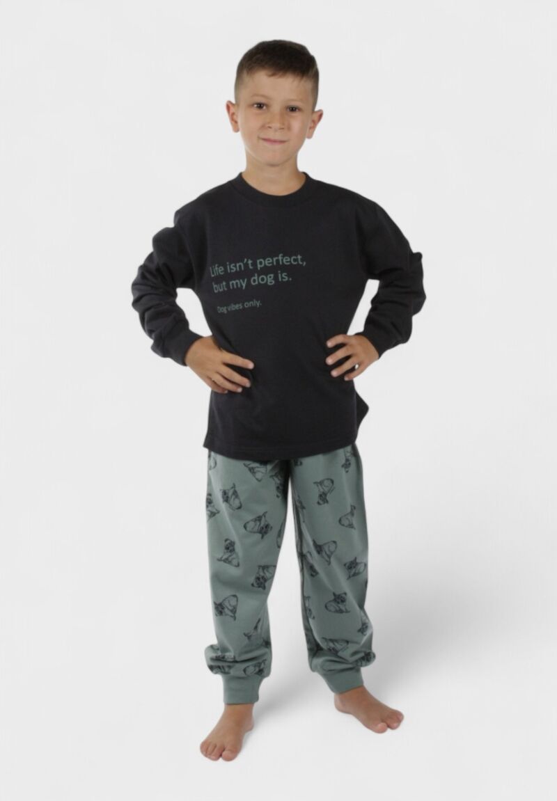 Πιτζάμα για Αγόρι Φούτερ Dog Vibes – Χριστίνα 100% Βαμβάκι