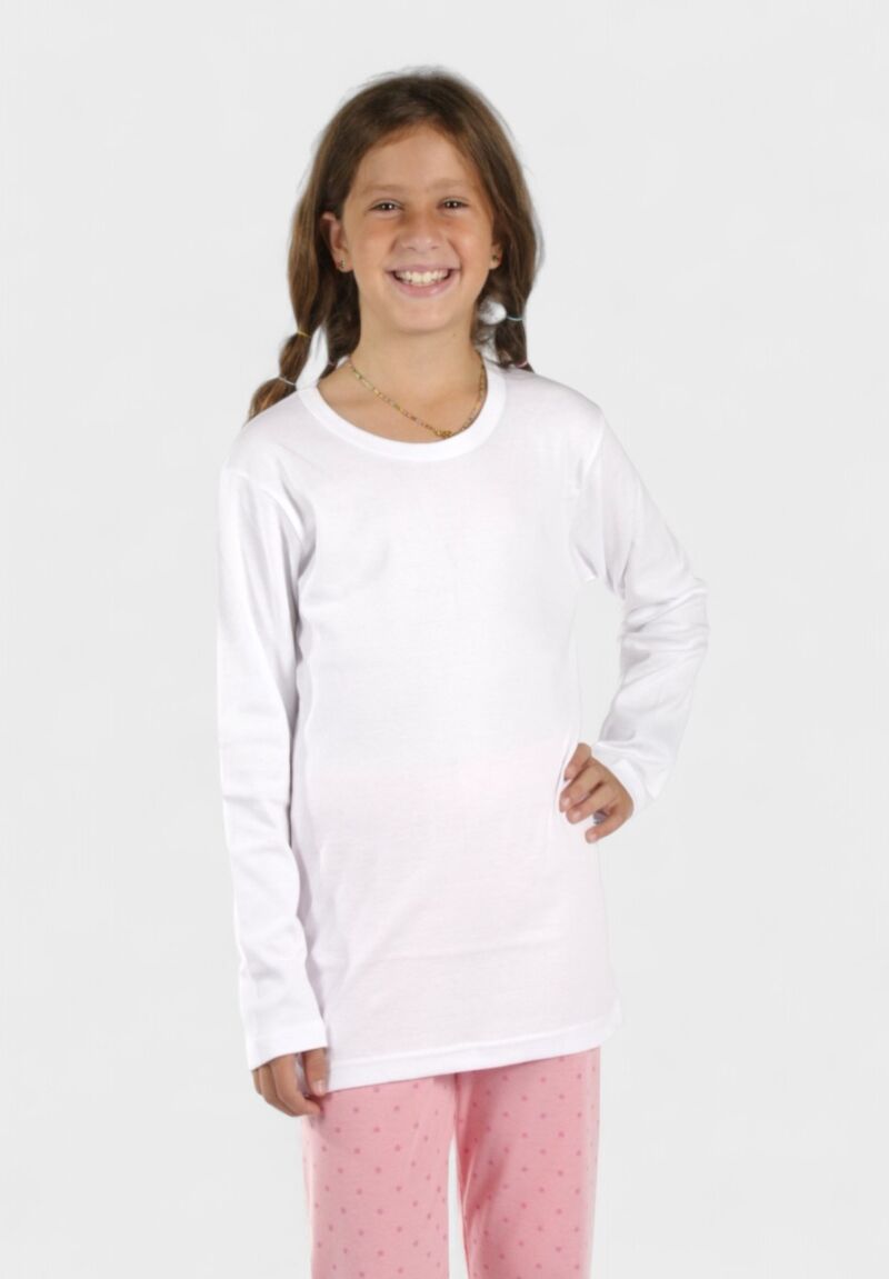 Παιδικό Φανελάκι Μακρυμάνικο 100% Βαμβακερό Λευκό | Nina Club