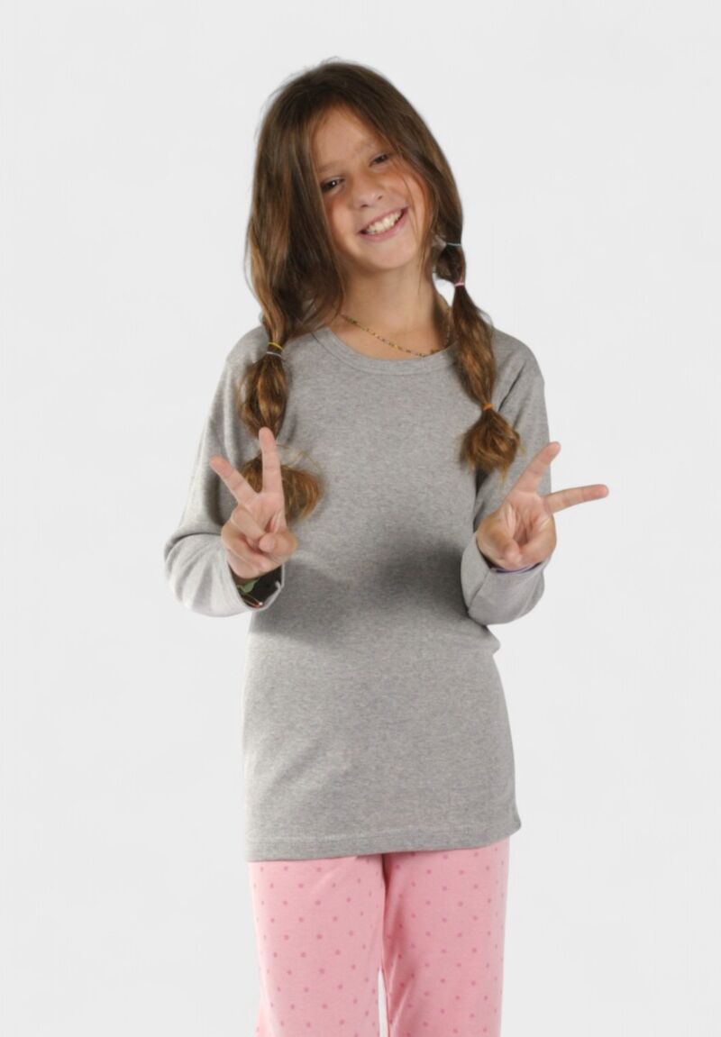 Παιδικό Φανελάκι Μακρυμάνικο 100% Βαμβακερό Γκρί | Nina Club