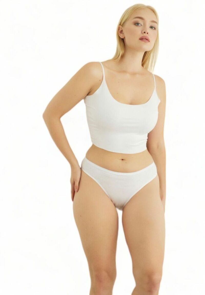 Σλιπ Mini μονόχρωμο Sexen White Aurelia σε οικονομική συσκευασία 5 Τεμ.