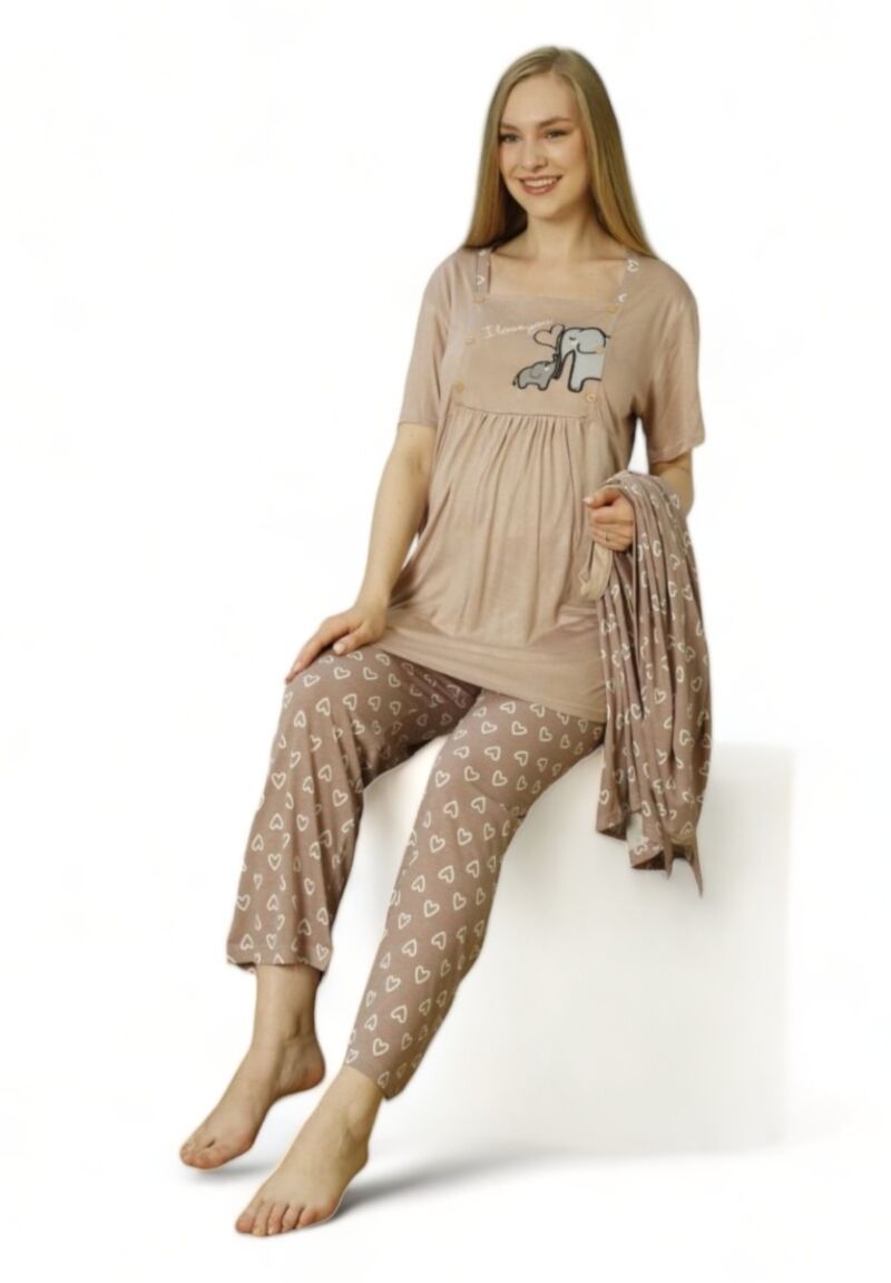 Πιτζάμα εγκυμοσύνης με ρόμπα Pijamood I Love You