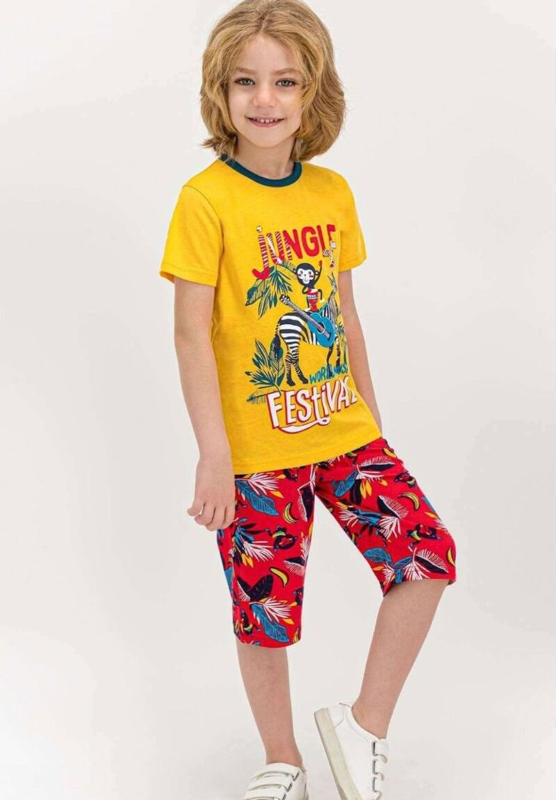 Πιτζάμα παιδική Rolypoly Jungle Festival Yellow