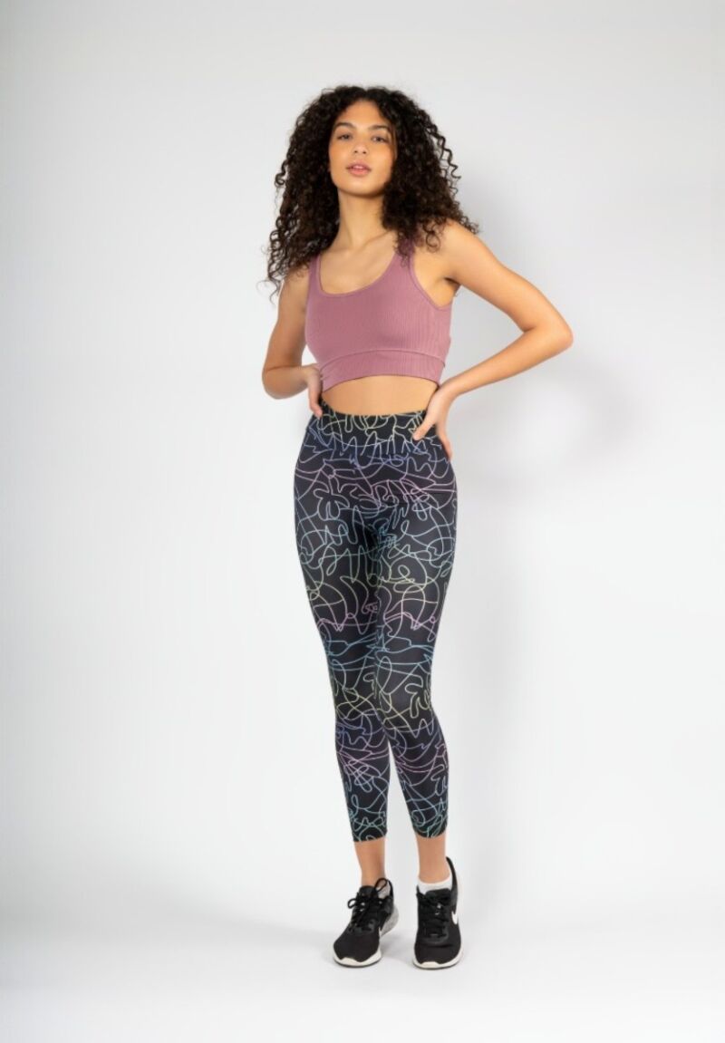 Γυναικείο Κολάν Nina Club Πολύχρωμο Ψηλόμεσο