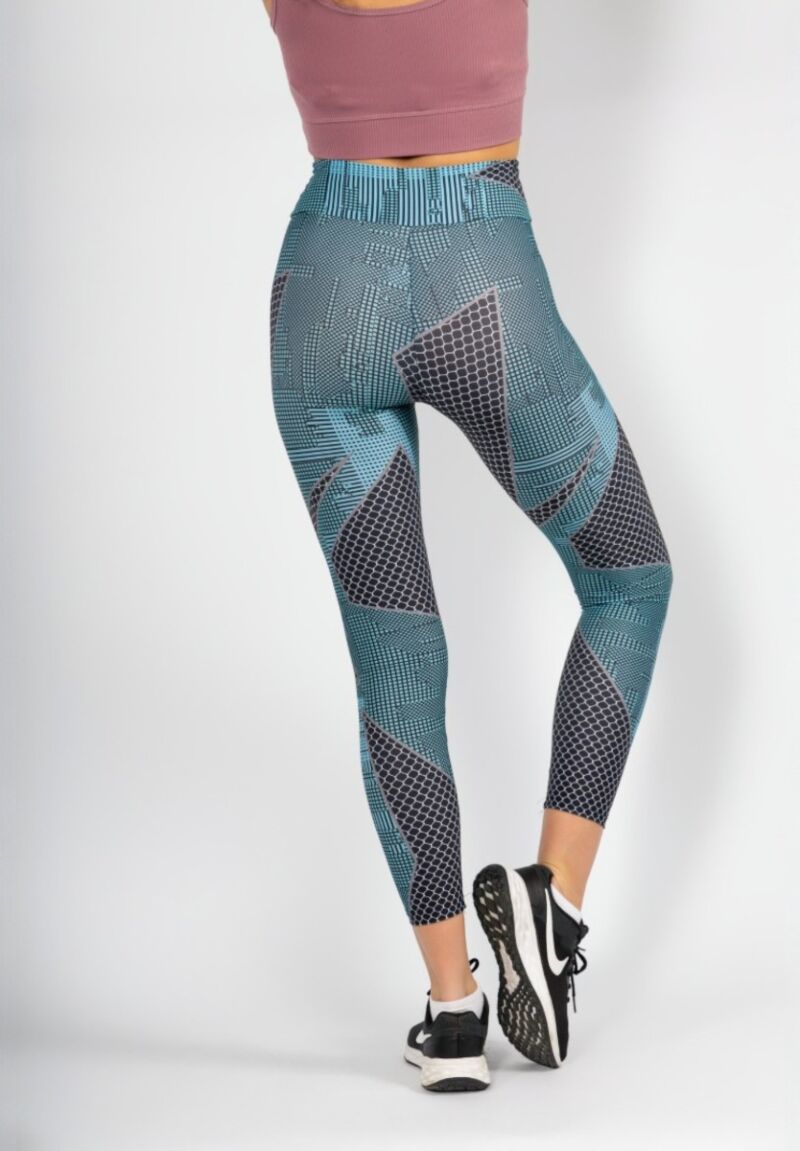 Γυναικείο Κολάν Nina Club Γεωμετρικό Μπλε Ψηλόμεσο