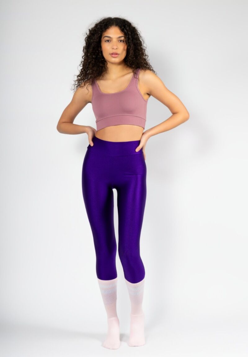 Κολάν γυναικείο γυαλιστερό Trendy Nina Club Μοβ Indigo