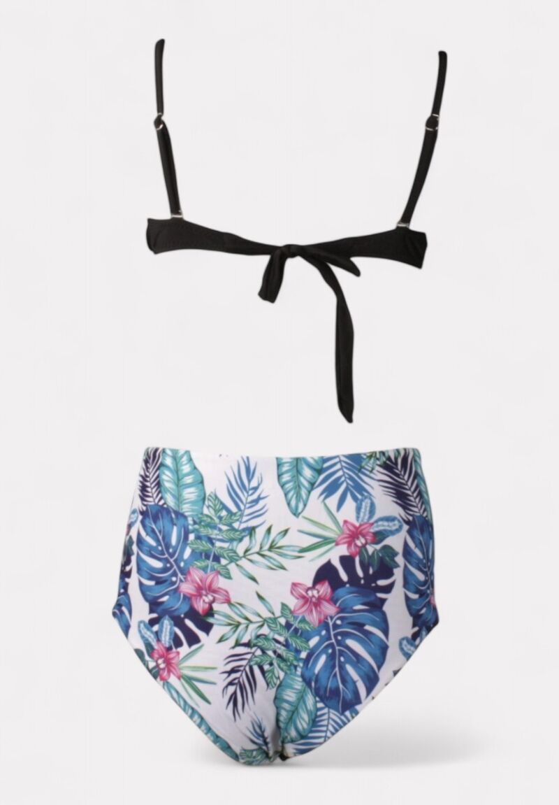 Γυναικείο Μπικίνι Ψηλόμεσο Λευκό -Τροπικό