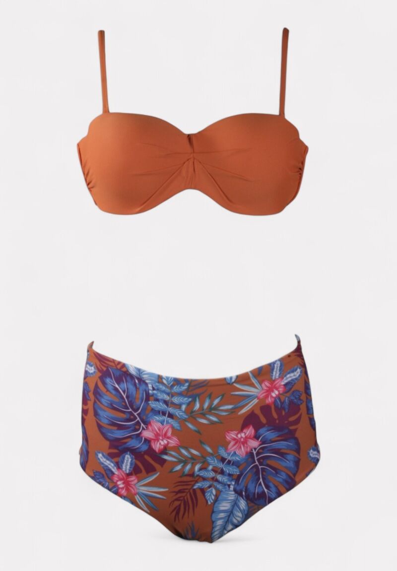 Γυναικείο Μπικίνι Ψηλόμεσο Πορτοκαλί -Τροπικό
