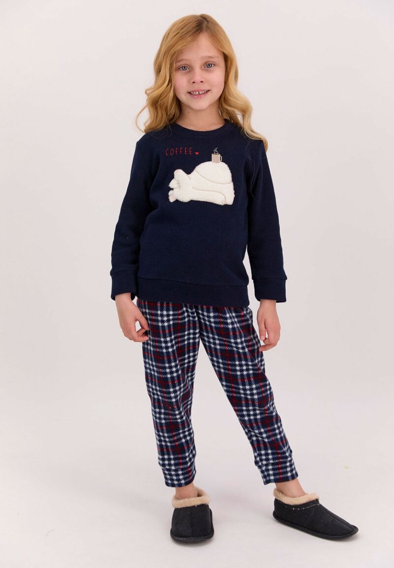 Πιτζάμα εφηβική κορίτσι Fleece Arnetta Καρό