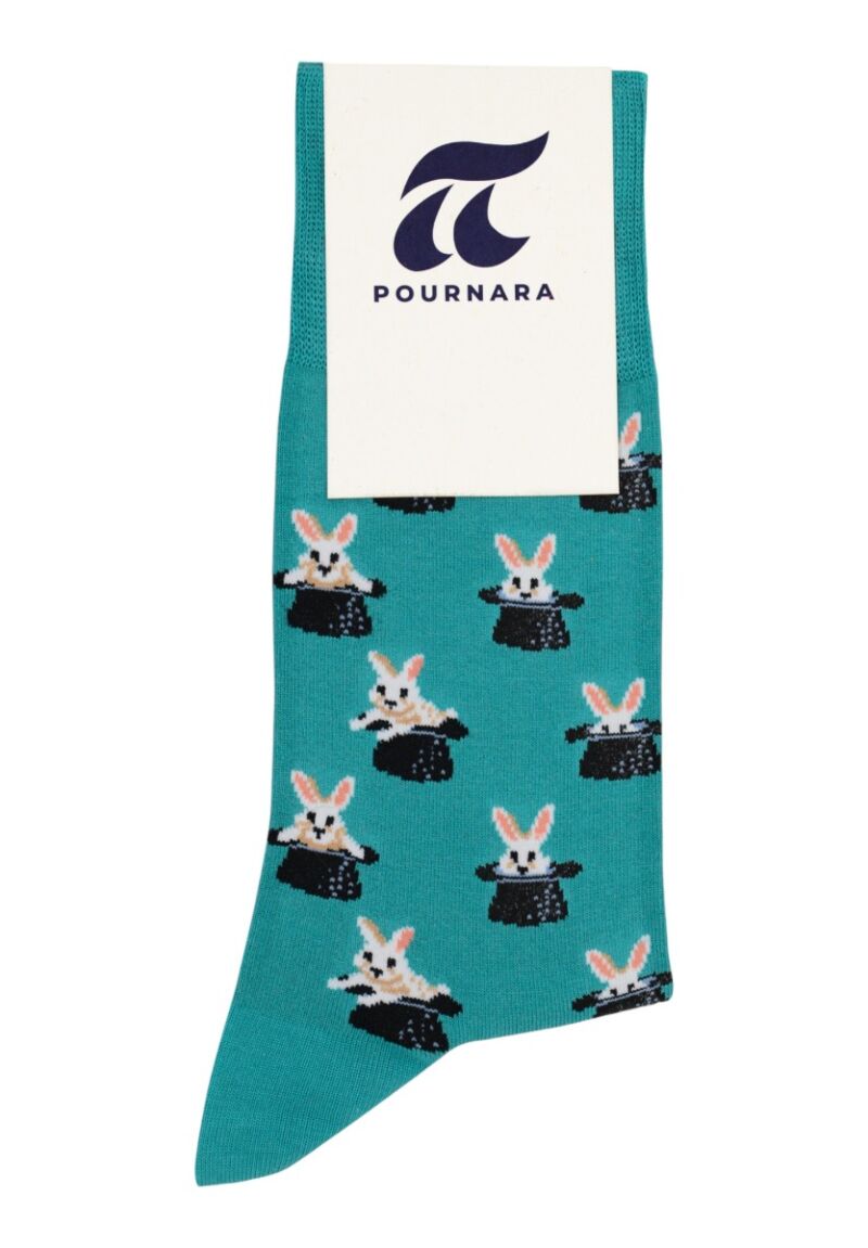 Κάλτσα βαμβακερή Pournara με σχέδιο λαγοί